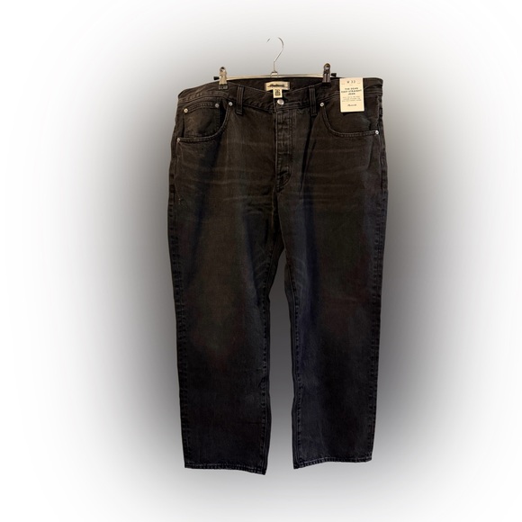 NWT Madewell The Dean Easy Straight Jean in Ripley Wash, Faded Black, Size 33 - Picture 7 of 12